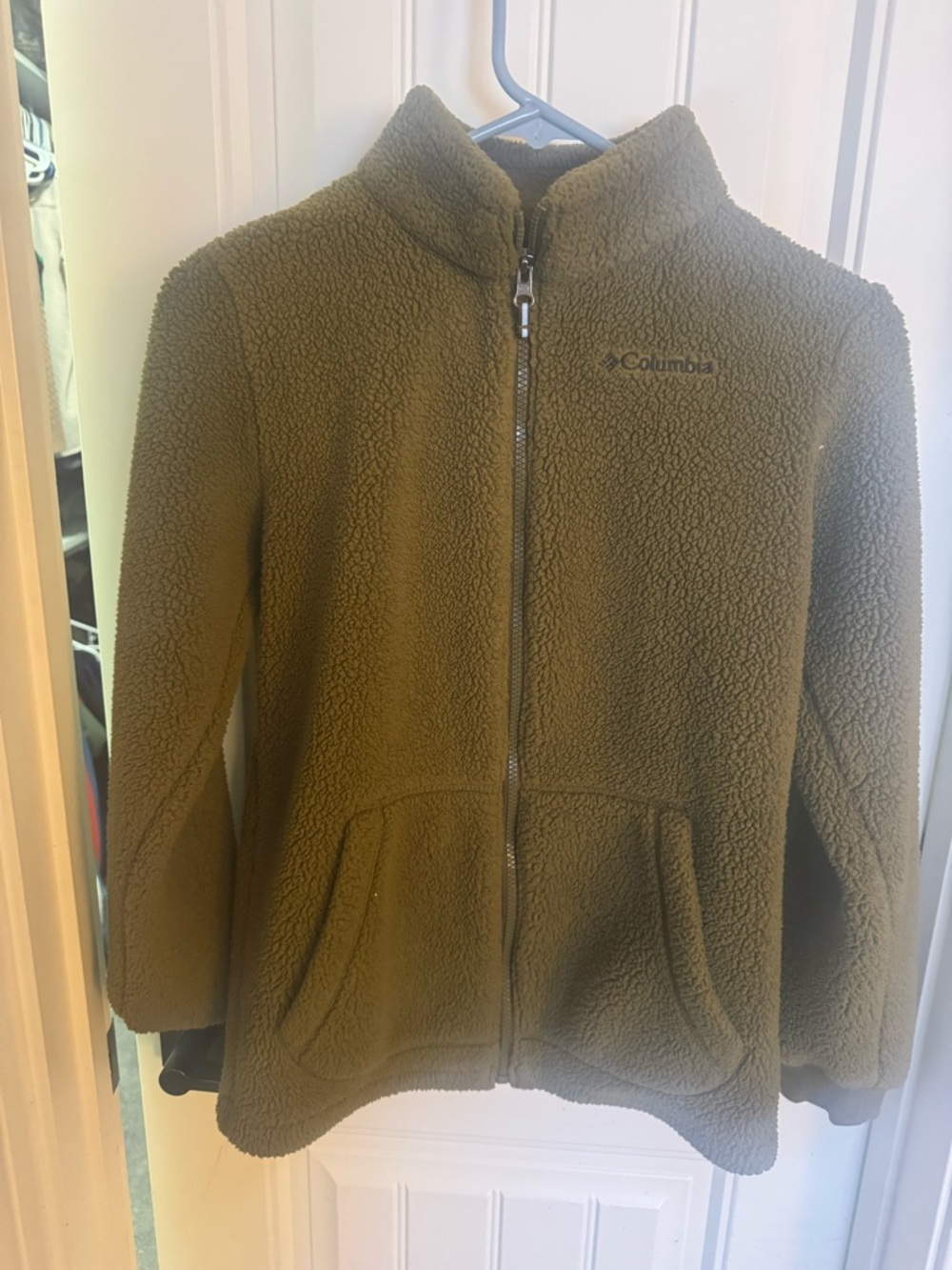 Columbia Boys Size Large Olive Sherpa Fleece Jacket